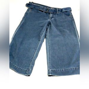 Universal Thread High-Rise Belted Dark Wash Wide Leg Crop Jeans